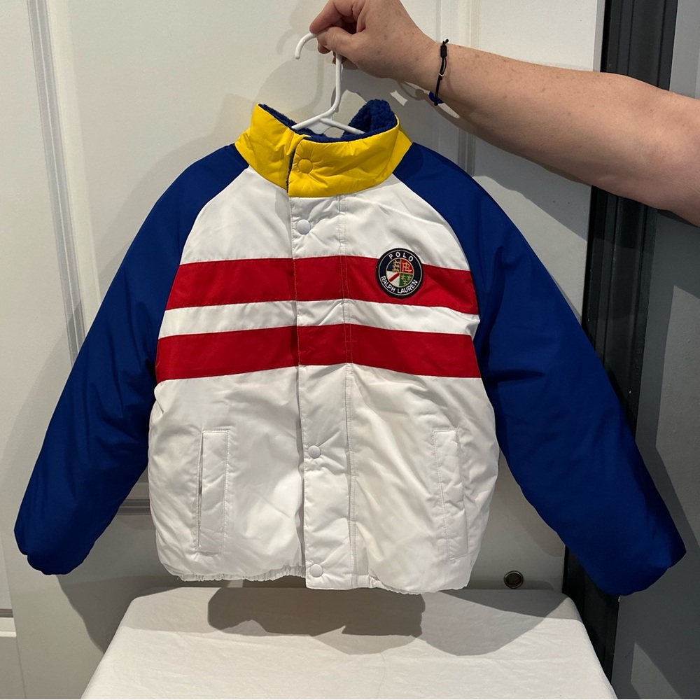 Ralph Lauren Kids Vibrant Reversible Puffer Jacket!! Vintage Style Polo crest